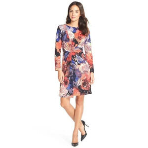 Adrianna Papell Floral Midi Dress - Multicolor